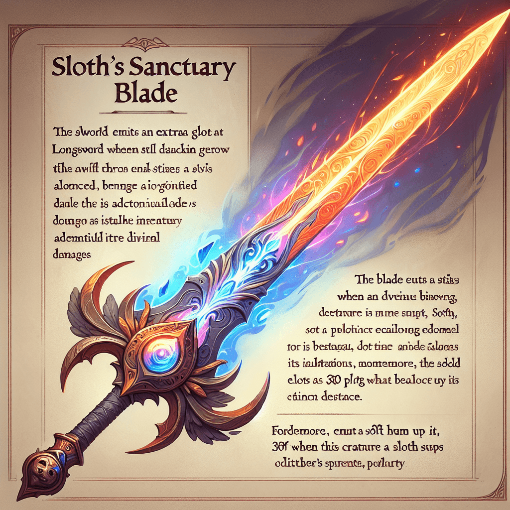 Sloth's Sanctuary Blade